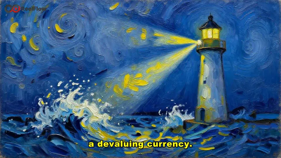 A lighthouse in a storm, painted in a swirling oil style